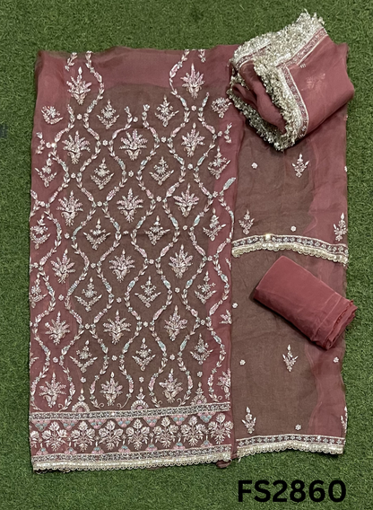 FS2860 | Pure Organza Suit | Party Wear | Wedding | Ring Ceremony | Festival | Bridal