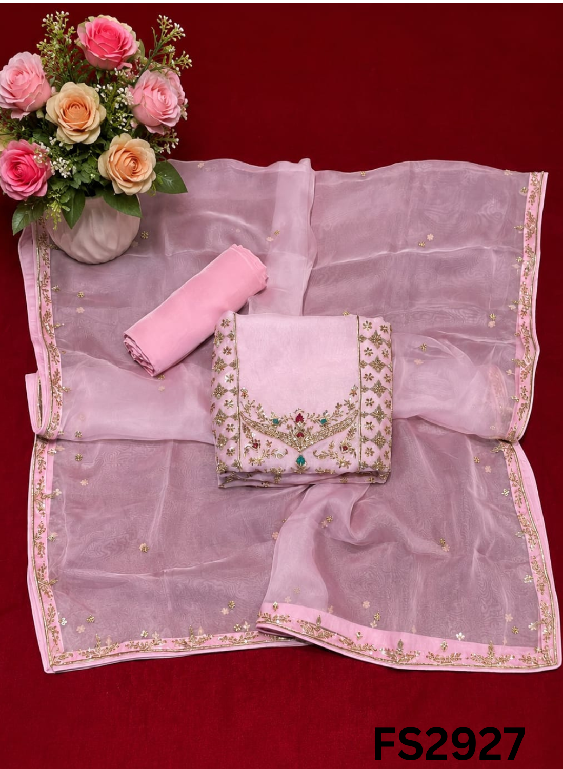 FS2927 | Pure Organza Suit | Party Wear | Wedding | Ring Ceremony | Festival | Bridal