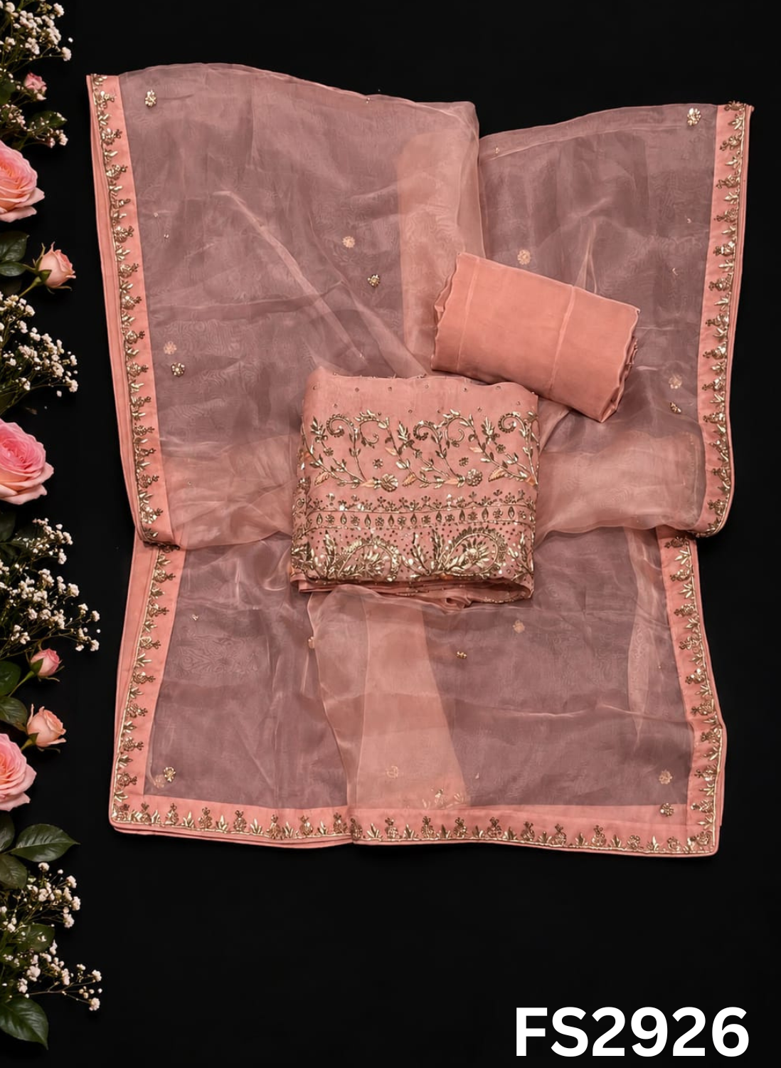 FS2926 | Pure Organza Suit | Party Wear | Wedding | Ring Ceremony | Festival | Bridal