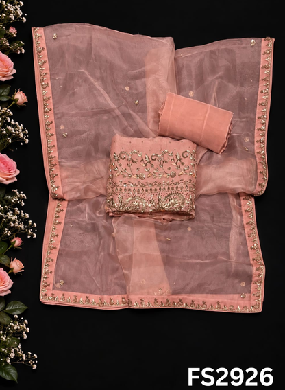 FS2926 | Pure Organza Suit | Party Wear | Wedding | Ring Ceremony | Festival | Bridal
