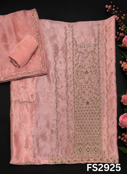 FS2925 | ( IN STOCK 15 -20 DAYS ) Pure Organza Suit | Party Wear | Wedding | Ring Ceremony | Festival | Bridal