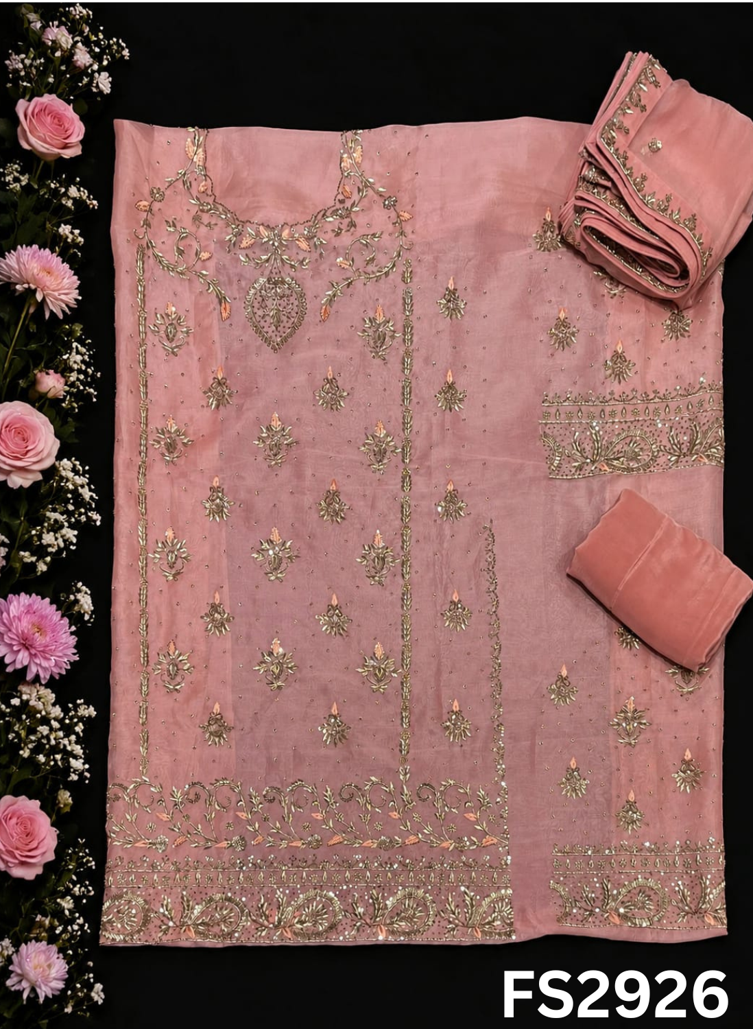 FS2926 | Pure Organza Suit | Party Wear | Wedding | Ring Ceremony | Festival | Bridal