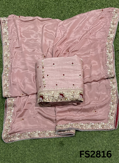FS2816 | Pure Raw Silk | Party Wear | Wedding | Jaggo | Ring Ceremony | Festival