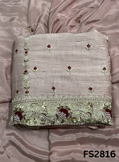 FS2816 | Pure Raw Silk | Party Wear | Wedding | Jaggo | Ring Ceremony | Festival