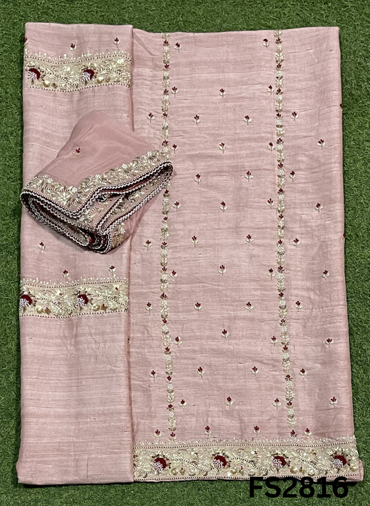 FS2816 | Pure Raw Silk | Party Wear | Wedding | Jaggo | Ring Ceremony | Festival