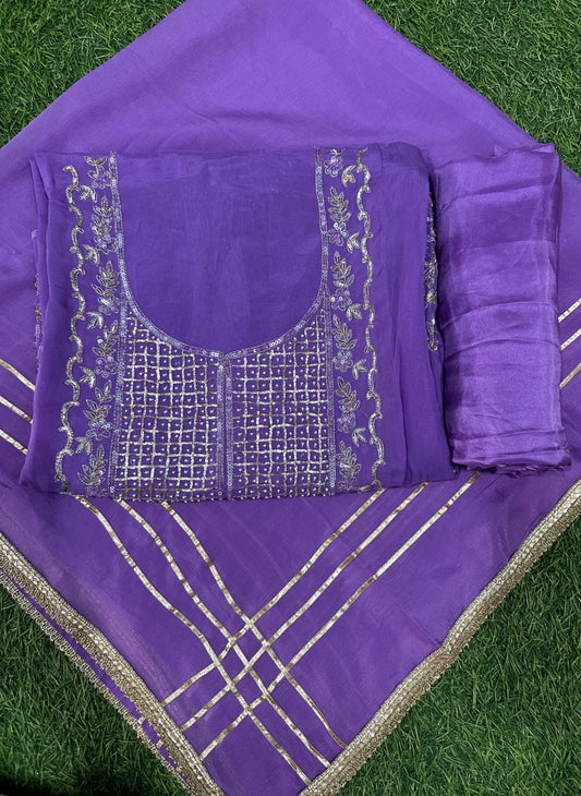 Purple Shimmer Suit | Party Wear | Wedding | Jaggo | Ring Ceremony | Festival|