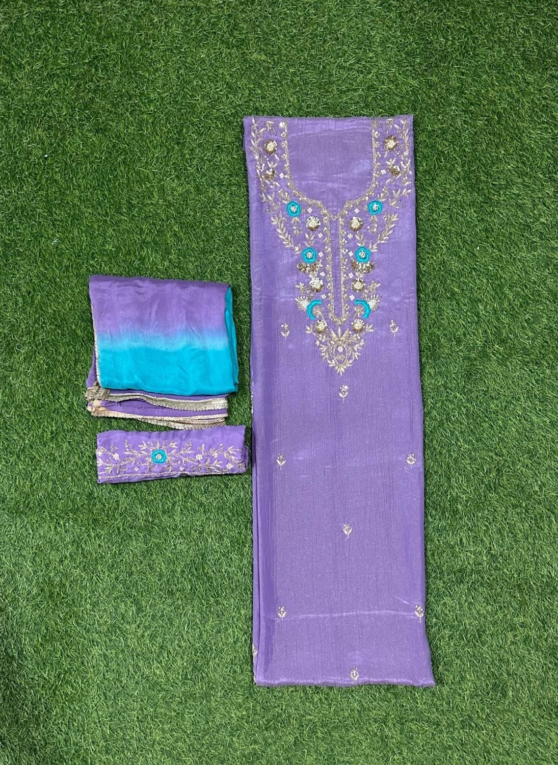 Purple Shimmer Suit | Party Wear | Wedding | Jaggo | Ring Ceremony | Festival| FS252
