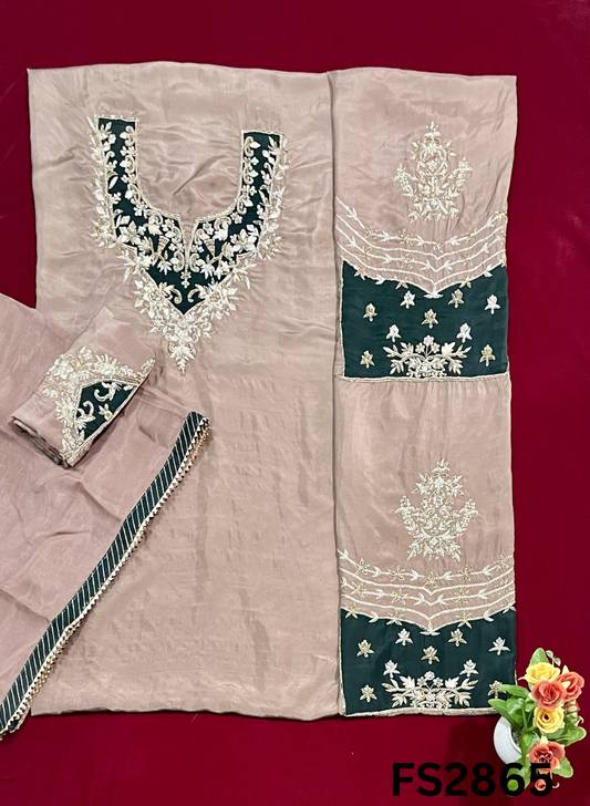 FS2865 | Raw Silk | Party Wear | Wedding | Jaggo | Festival
