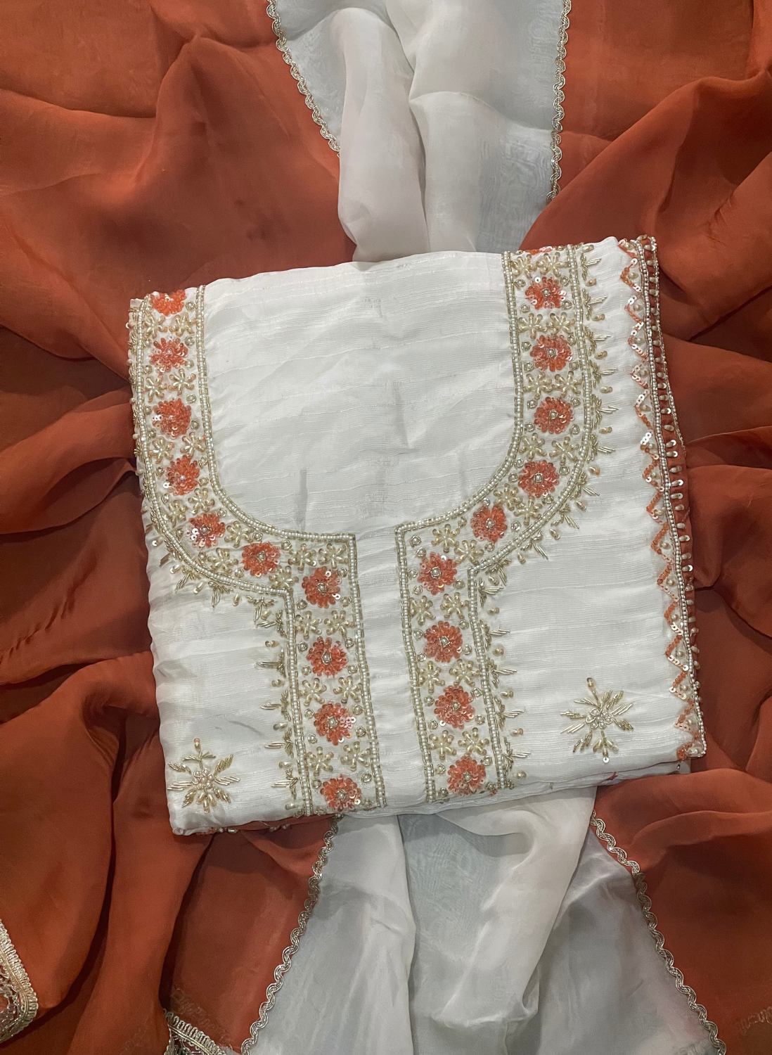 FS1535 | Raw Silk |  Party Wear | Wedding | Jaggo | Ring Ceremony | Festival | Hand-Work suit | F9IAAA