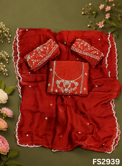 FS2939  | Raw Silk | Sharara Suit  | Party Wear | Wedding | Jaggo | Festival