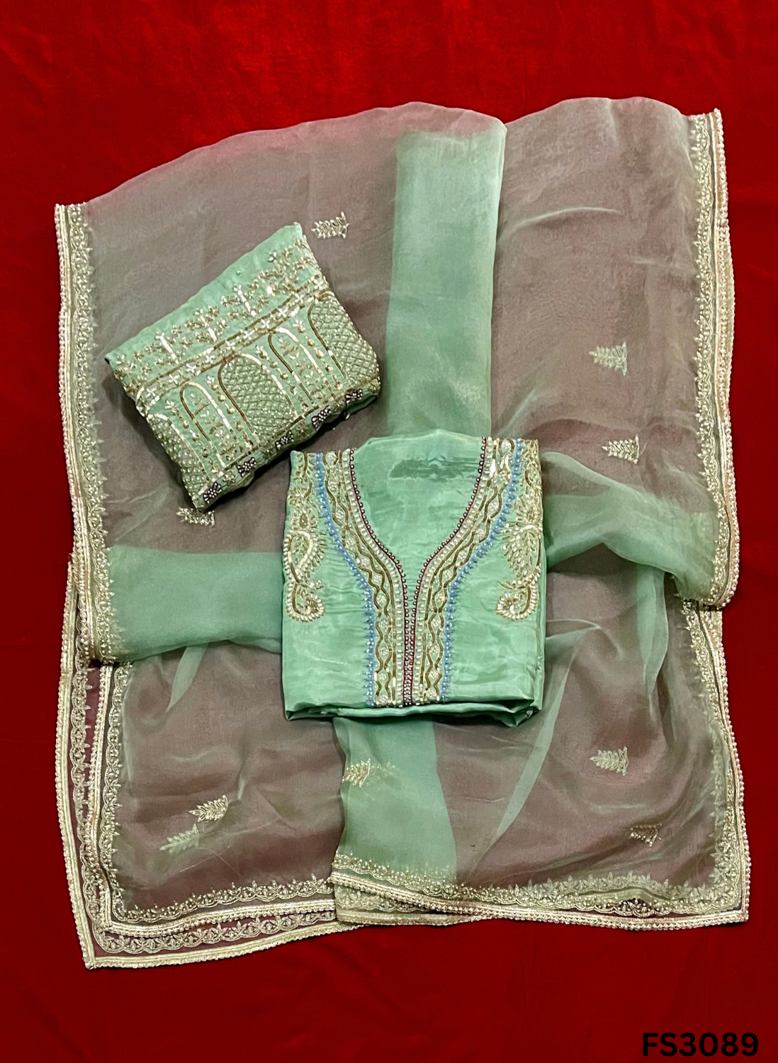 FS3089 | Raw Silk Sharara Suit | Party Wear | Wedding | Jaggo | Festival