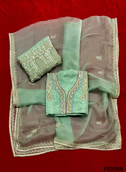 FS3089 | Raw Silk Sharara Suit | Party Wear | Wedding | Jaggo | Festival