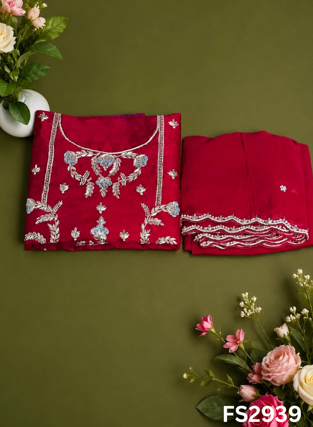 FS2939  | Raw Silk | Sharara Suit  | Party Wear | Wedding | Jaggo | Festival
