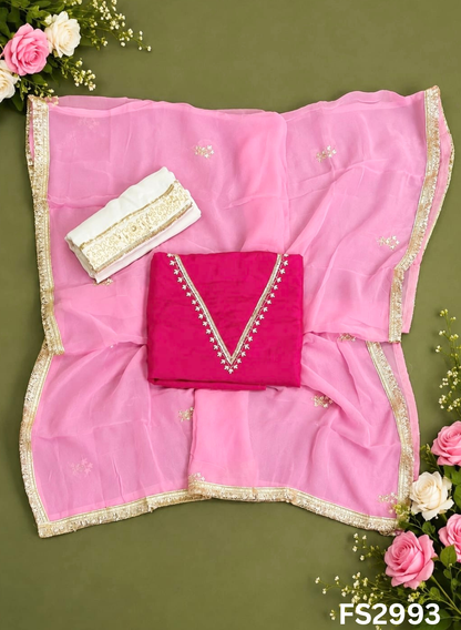 FS2993 | 3rd | Raw Silk Suit | Party Wear | Wedding | Jaggo | Festival | Contrast |