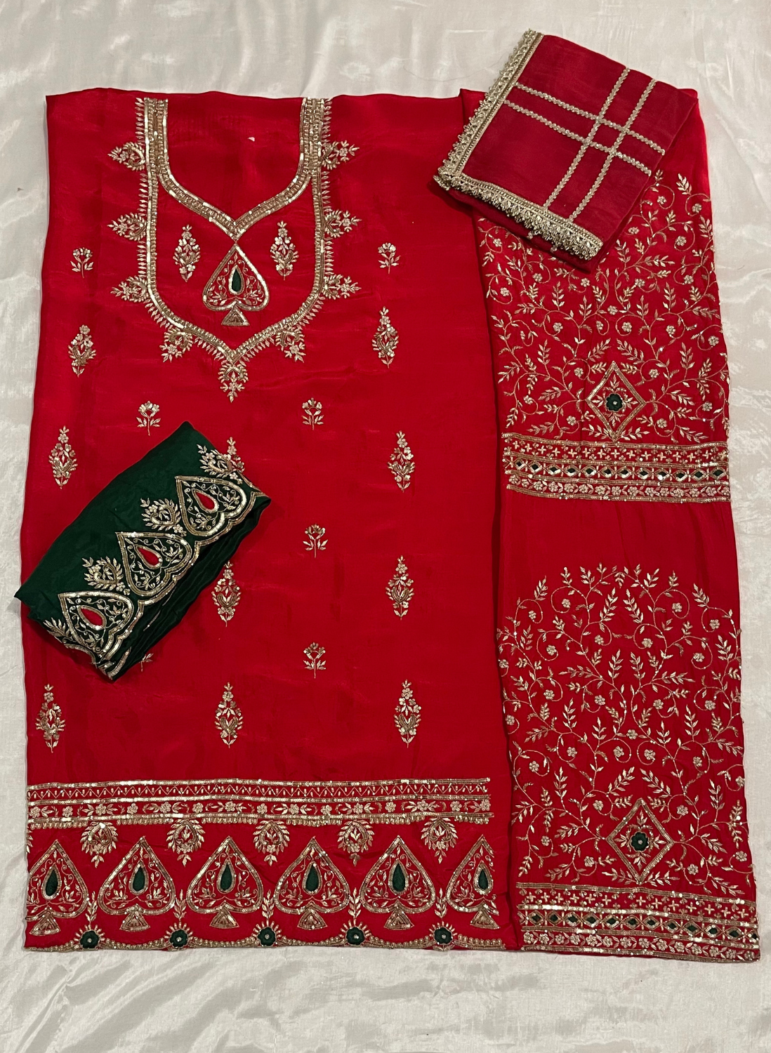 FS5005 | Raw Silk Suit | Party Wear | Ring Ceremony | Festival Suit |  Contrast Suit |