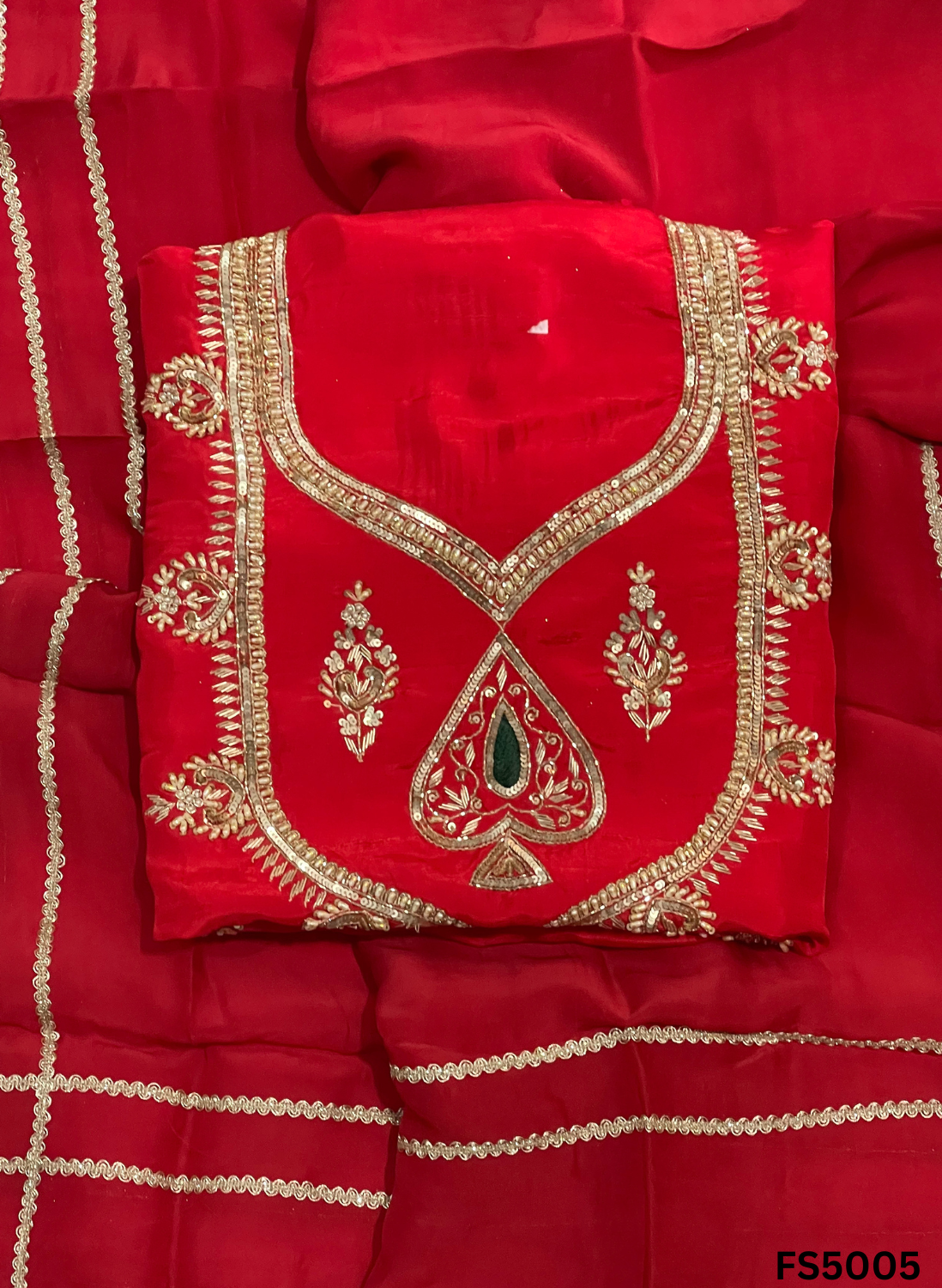 FS5005 | Raw Silk Suit | Party Wear | Ring Ceremony | Festival Suit |  Contrast Suit |
