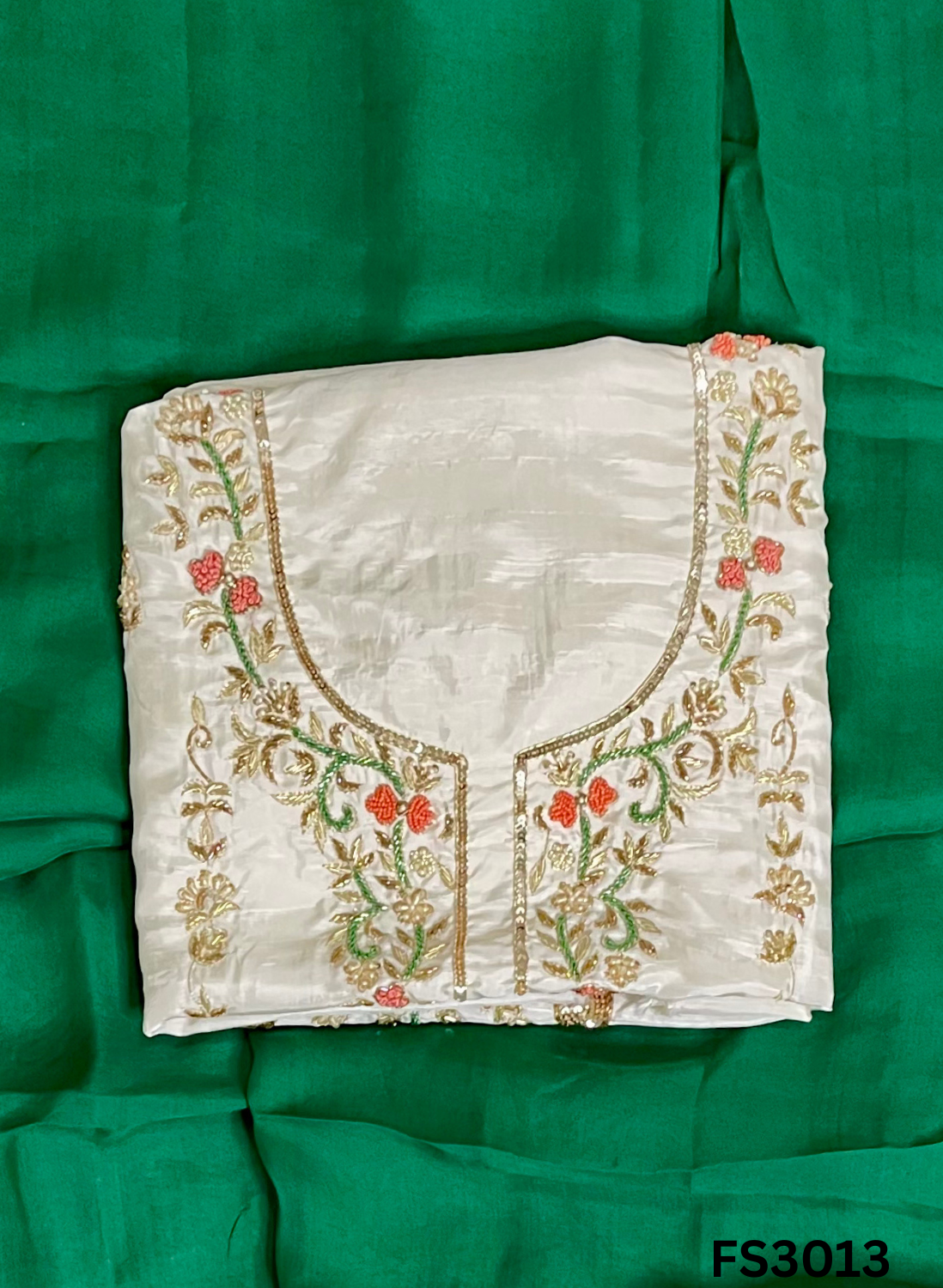 FS3013 | Raw Silk Suit | Party Wear | Wedding | Jaggo | Festival | Contrast |