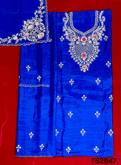 FS2947 | Raw Silk Suit | Party Wear | Wedding | Jaggo | Festival