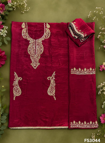 FS3044 | Raw Silk Suit |  |  Party Wear | Wedding | Jaggo | Festival |