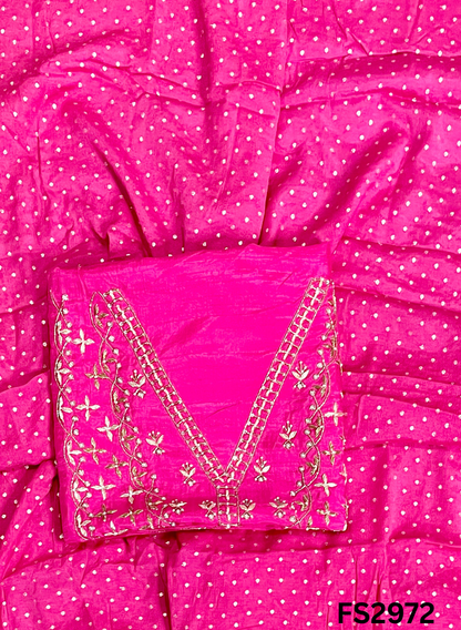 FS2972 | Raw Silk Suit | Party Wear | Wedding | Jaggo | Festival |