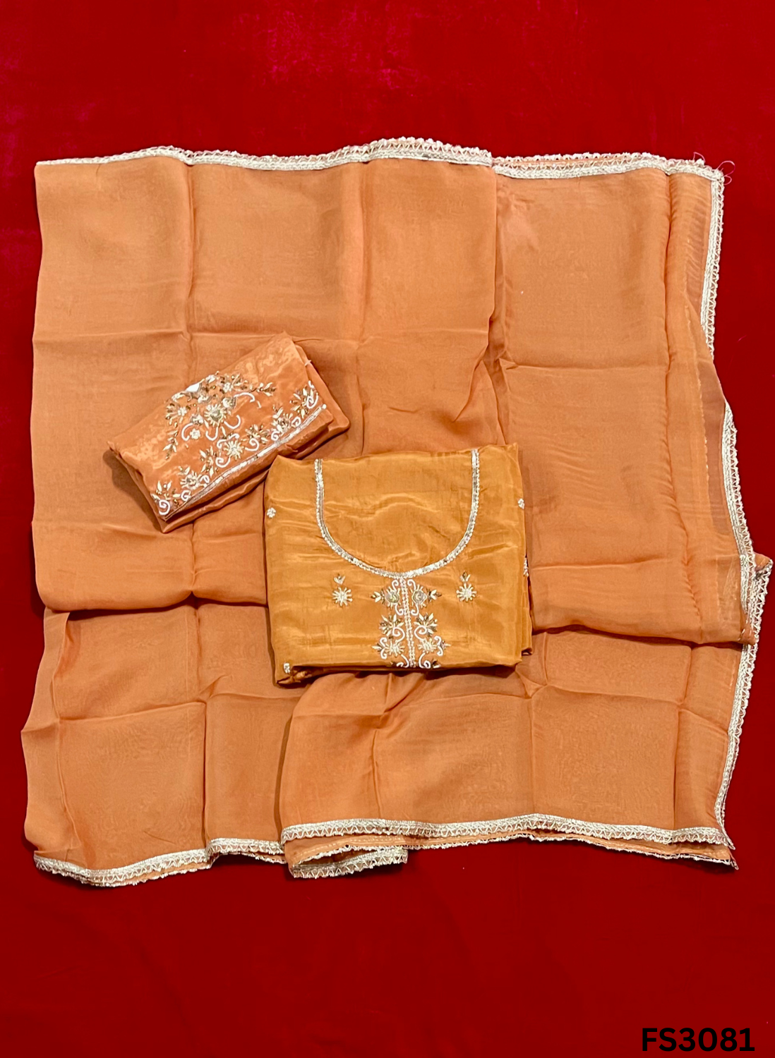 FS3081 | Raw Silk Suit | Party Wear | Wedding | Jaggo | Festival |
