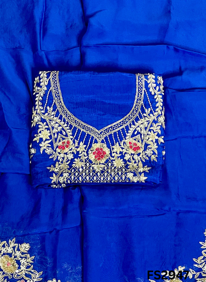 FS2947 | Raw Silk Suit | Party Wear | Wedding | Jaggo | Festival