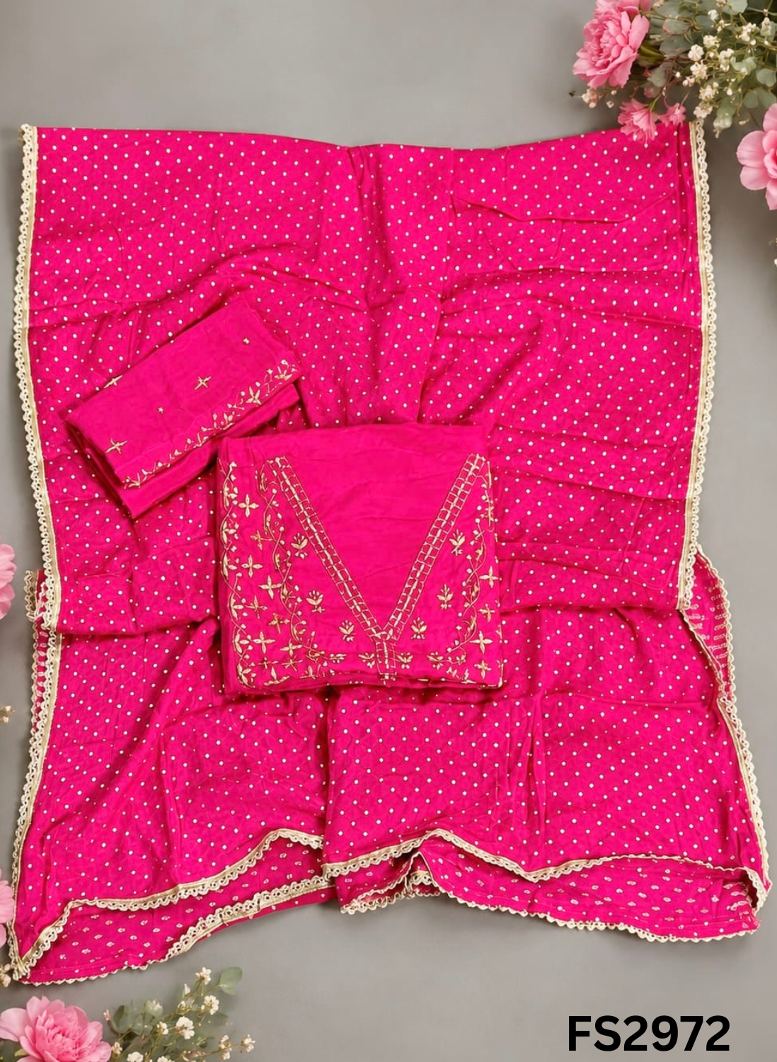 FS2972 | Raw Silk Suit | Party Wear | Wedding | Jaggo | Festival |
