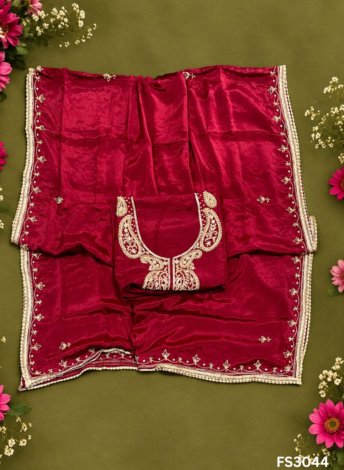 FS3044 | Raw Silk Suit |  |  Party Wear | Wedding | Jaggo | Festival |