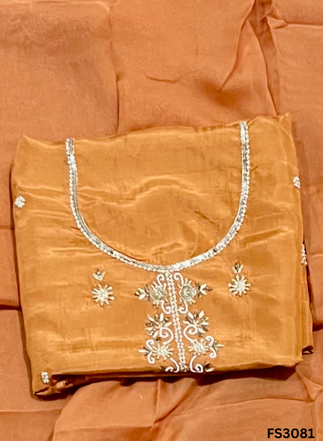 FS3081 | Raw Silk Suit | Party Wear | Wedding | Jaggo | Festival |