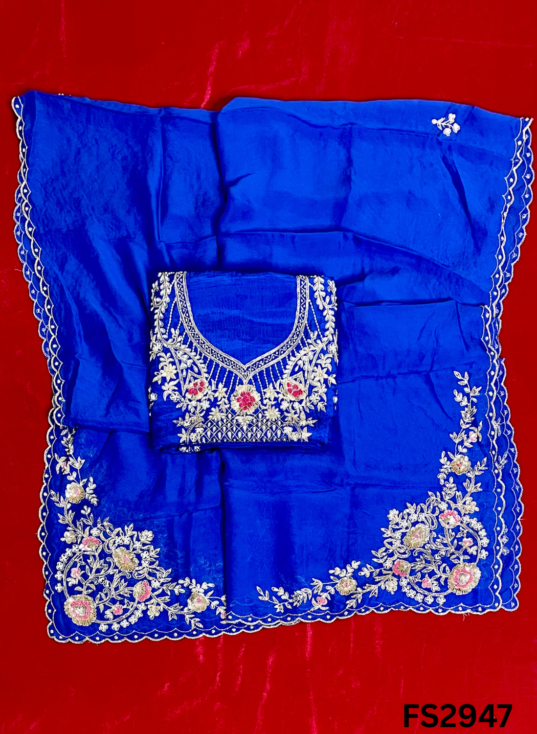 FS2947 | Raw Silk Suit | Party Wear | Wedding | Jaggo | Festival