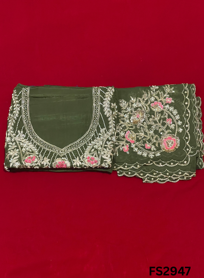 FS2947 | Raw Silk Suit | Party Wear | Wedding | Jaggo | Festival