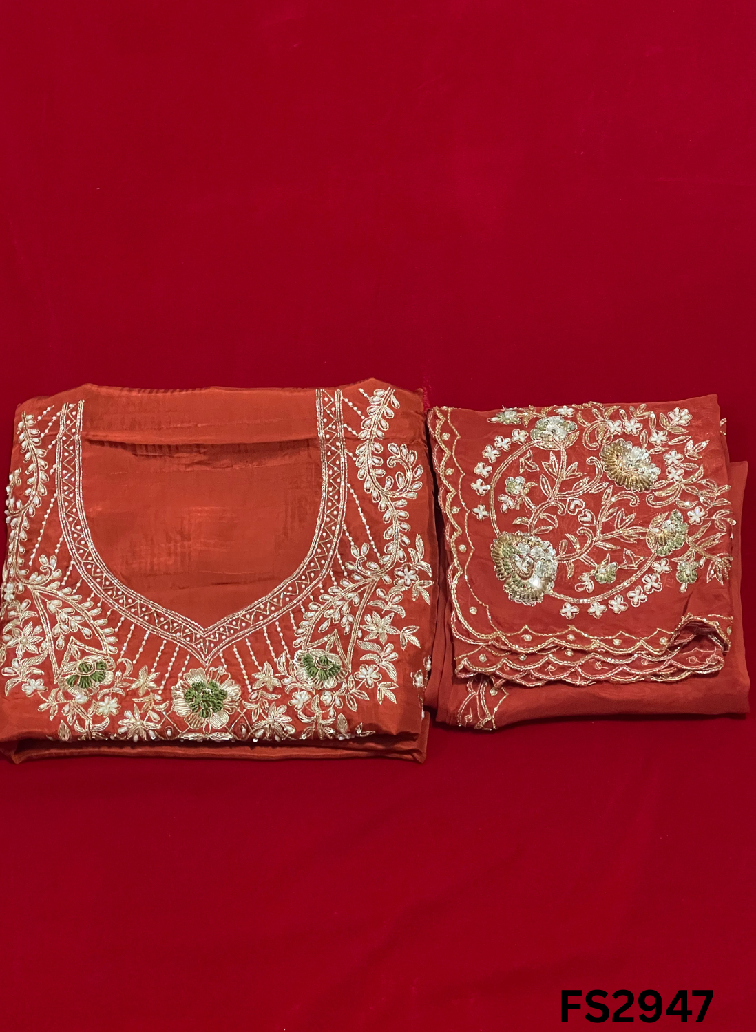 FS2947 | Raw Silk Suit | Party Wear | Wedding | Jaggo | Festival