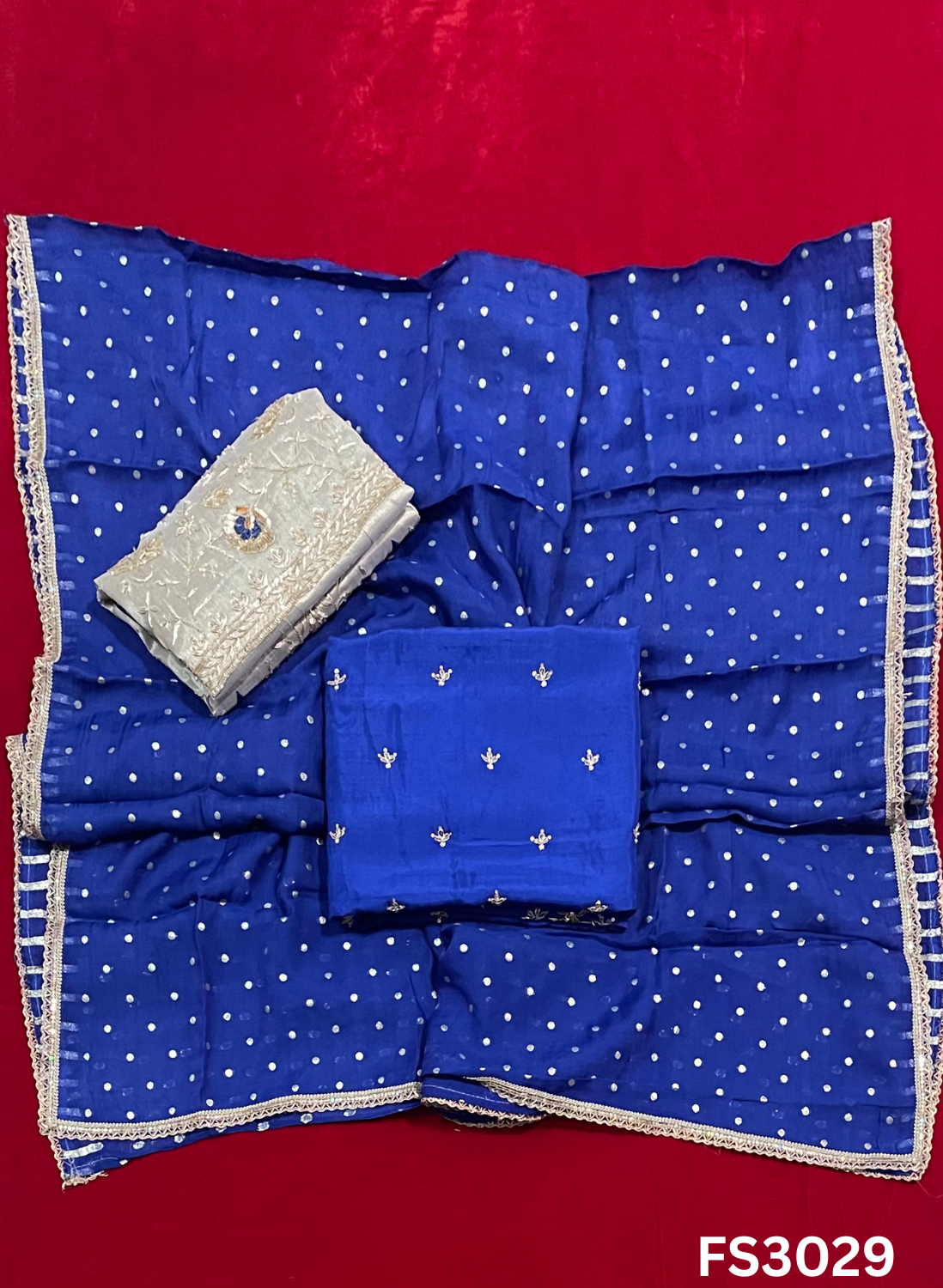 FS3029 | Raw Silk Suit | Party Wear | Wedding | Jaggo | Festival | Contrast |