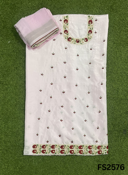 FS2576 | BABY PINK| RAW SILK  | Party Wear | Wedding | Jaggo | Ring Ceremony | Festival