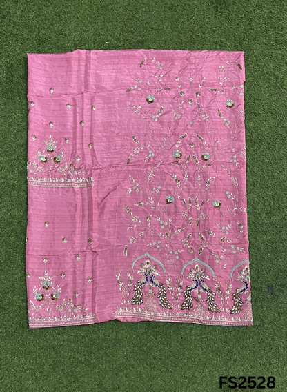 FS2528 |  Light Pink | Raw Silk | Party Wear | Wedding | Jaggo | Ring Ceremony | Festival