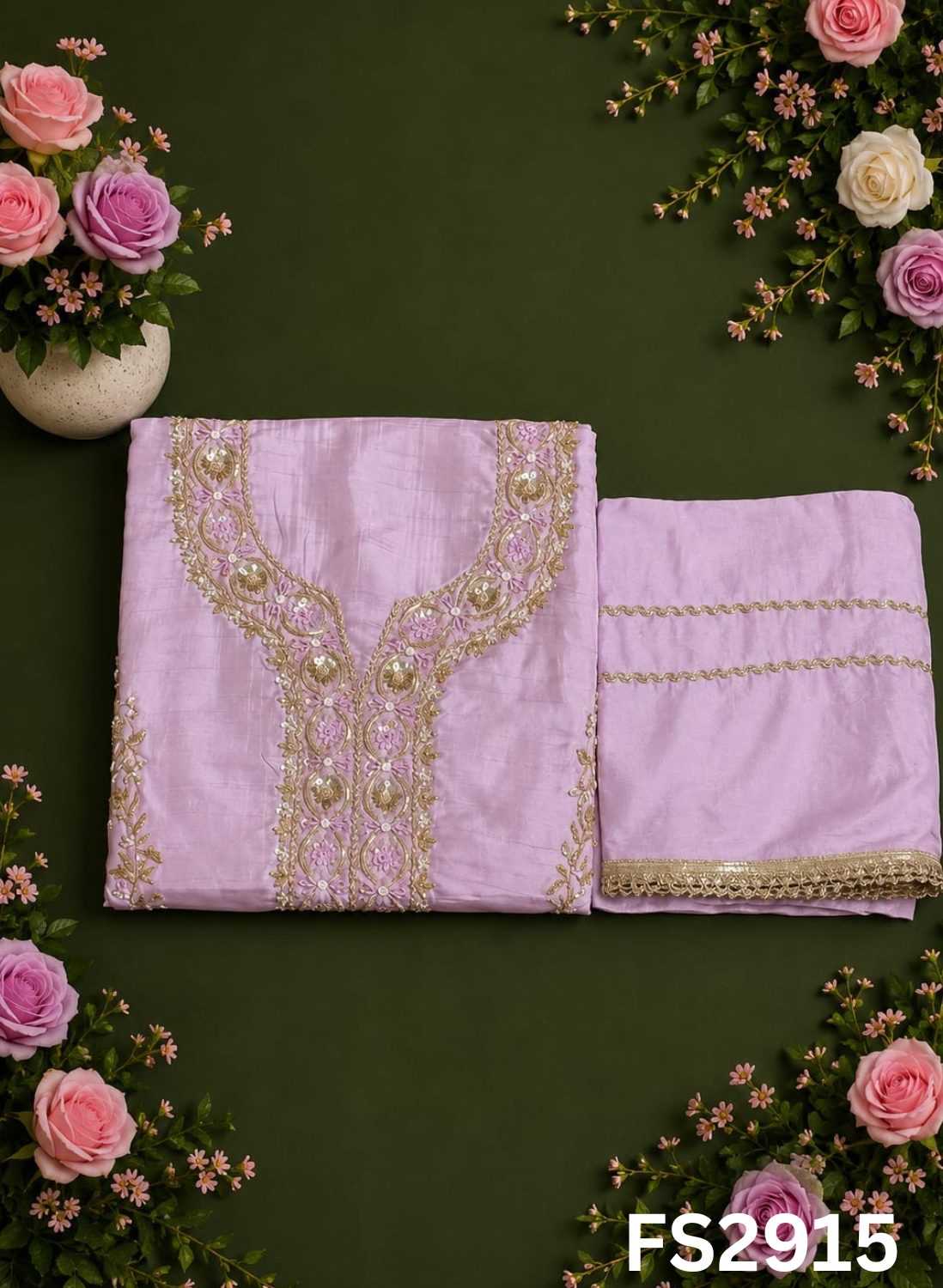 FS2915 | Raw Silk  | Party Wear | Wedding | Jaggo | Festival