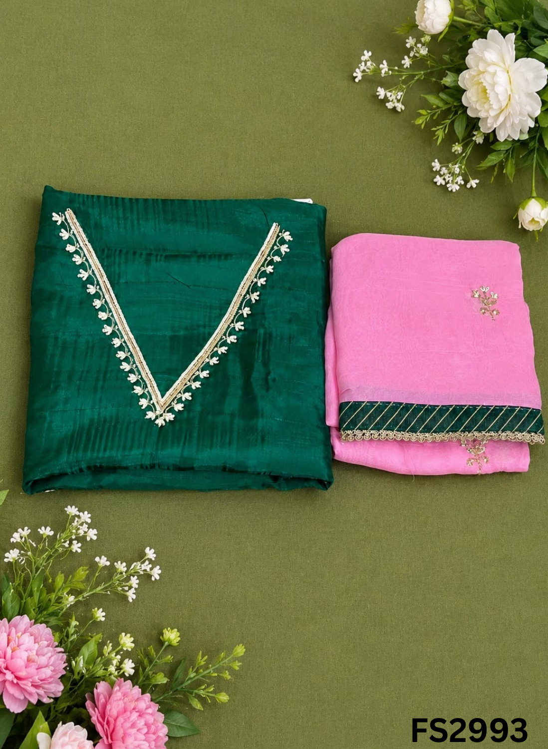 FS2993 | 3rd | Raw Silk Suit | Party Wear | Wedding | Jaggo | Festival | Contrast |