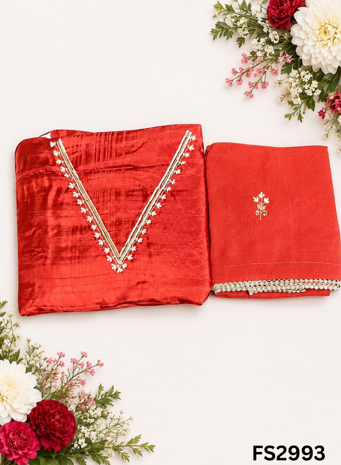 FS2993 | 3rd | Raw Silk Suit | Party Wear | Wedding | Jaggo | Festival | Contrast |
