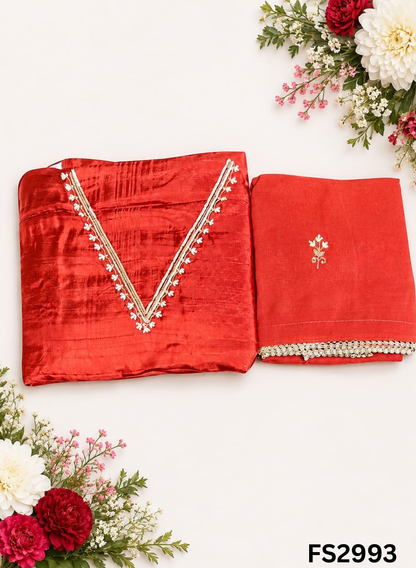 FS2993 | 3rd | Raw Silk Suit | Party Wear | Wedding | Jaggo | Festival | Contrast |