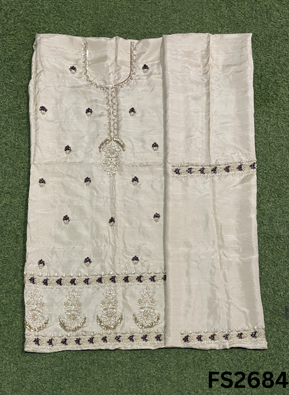 FS2684 | Raw Silk | Party Wear | Wedding | Jaggo | Ring Ceremony | Festival