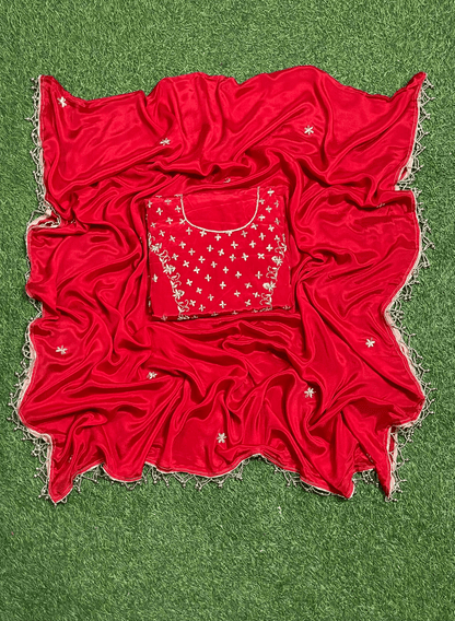 Red Crepe | Crepe Suit | Wedding | Party Wear | Ring Ceremony | Festival Suit| FS255