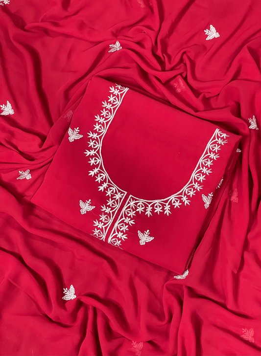 Red | Georgette Suit | Casual Wear | Regular Wear | Festival