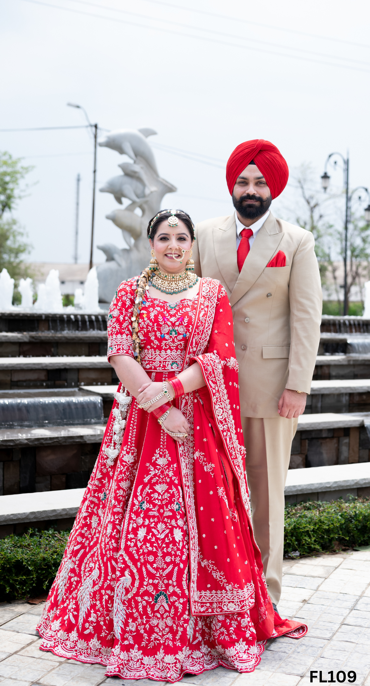 FL109 | Royal Red | Bridal Lehenga |  Raw Silk | Hand Embroidery |  Wedding Day | Designer Bridal Lehenga
