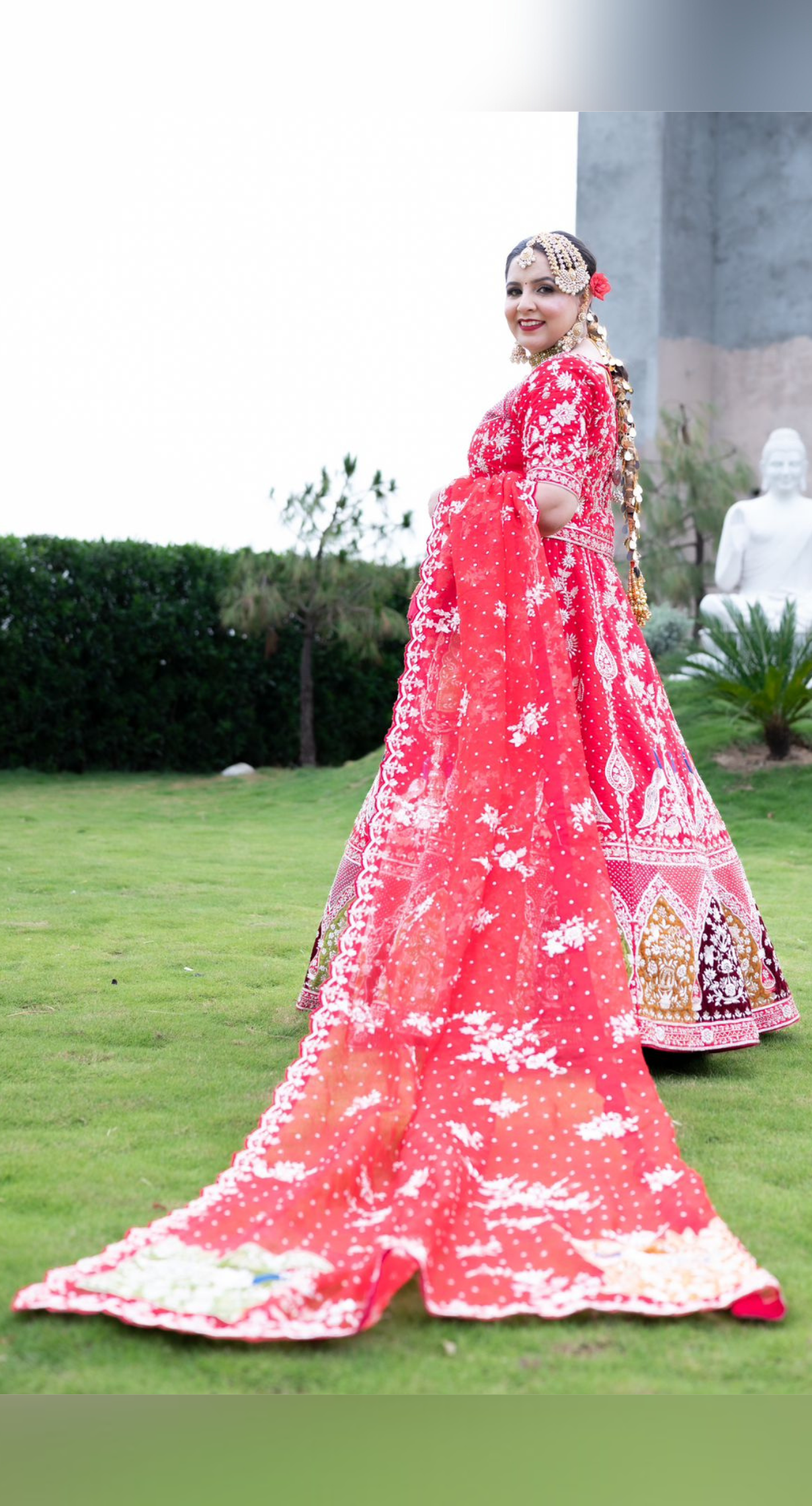 FL107 | Royal Red | Bridal Lehenga |  Raw Silk | Hand Embroidery |  Wedding Day | Designer Bridal Lehenga