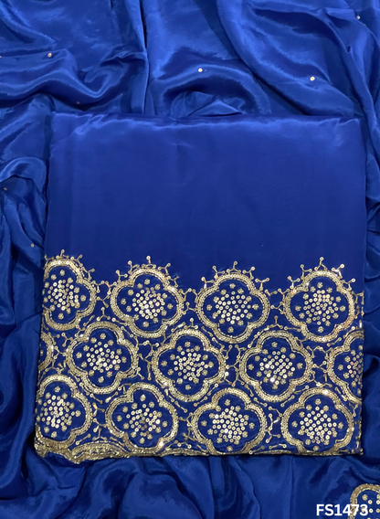 FS1473 | Royal blue | Crepe Suit | Wedding | Party Wear | Casual wear | Festival Suit |