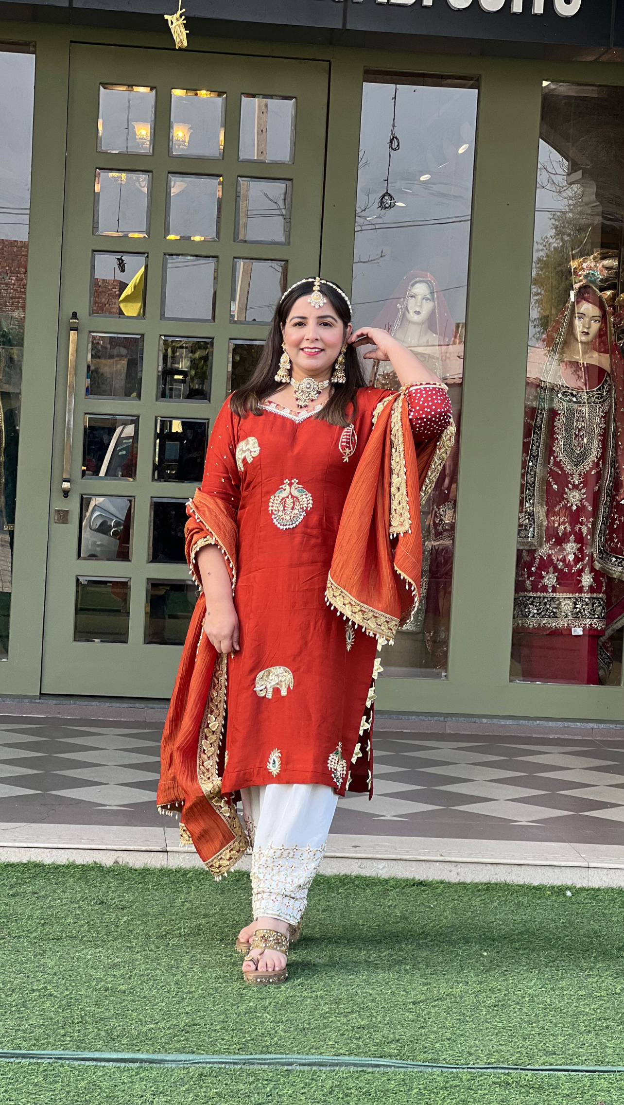 Rust shade | Raw Silk Suit | Party Wear | Wedding | Jaggo | Festival | FS17