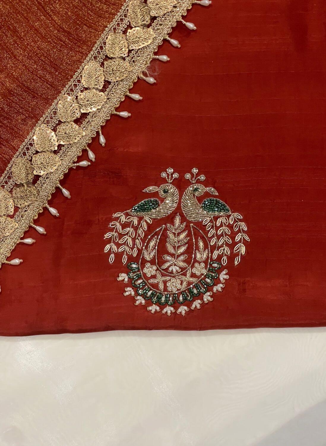 Rust shade | Raw Silk Suit | Party Wear | Wedding | Jaggo | Festival | FS17
