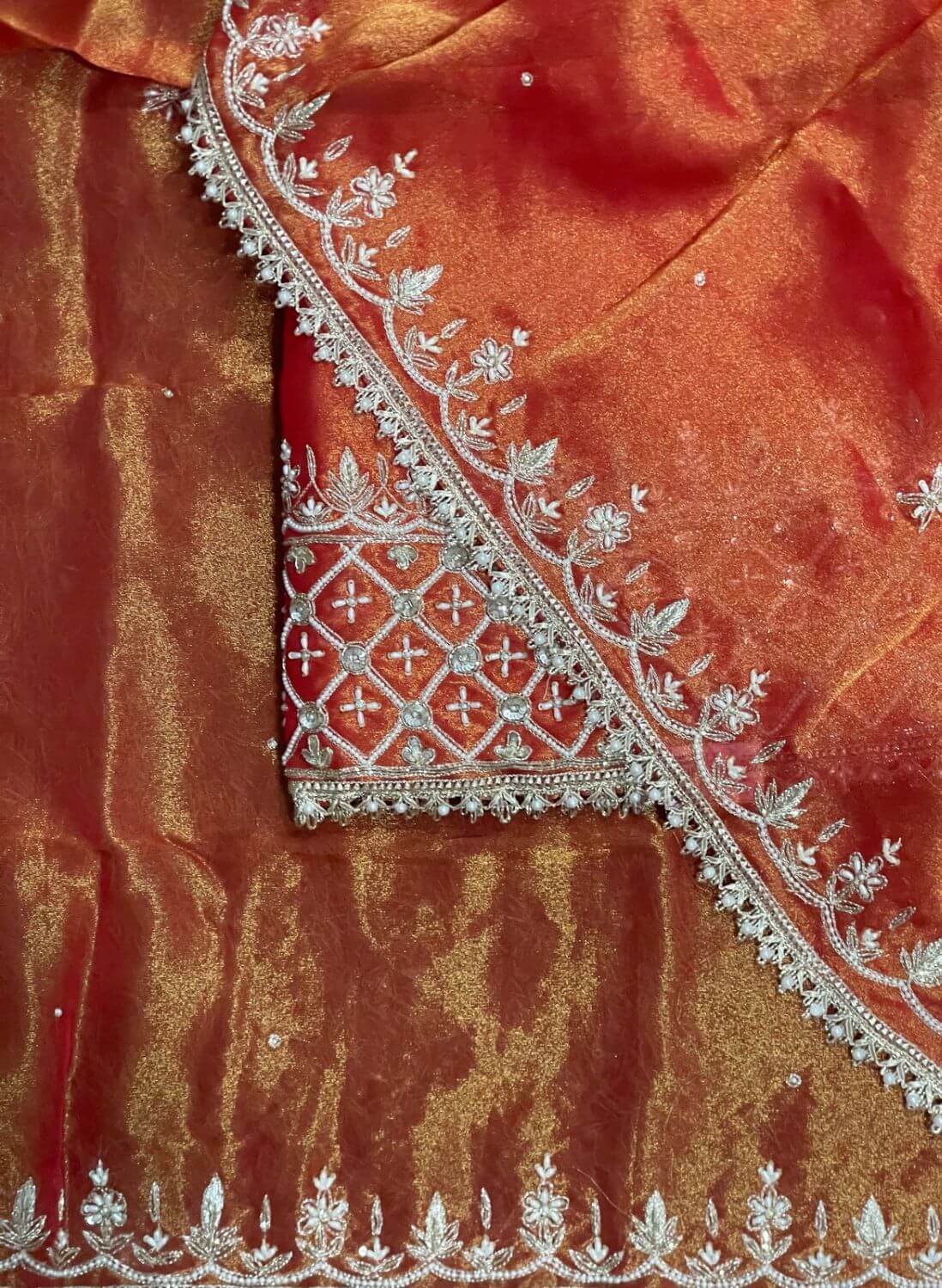 Rust | Shimmer Suit | Party Wear | Wedding | Jaggo | Ring Ceremony | Festival | FS209