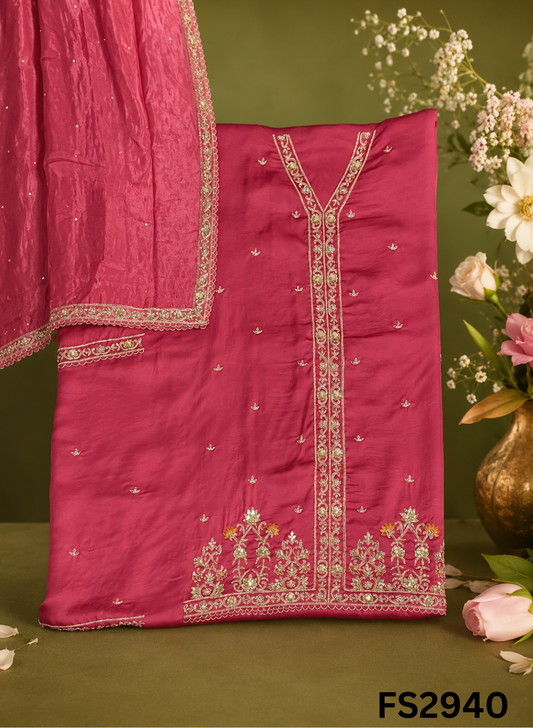 FS2940 | Satin Crepe | Party Wear | Wedding | Jaggo | Ring Ceremony | Festival