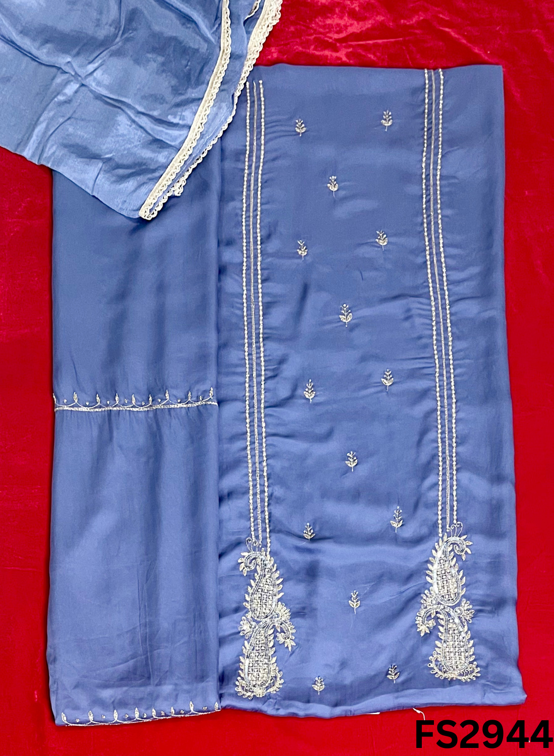 FS2944 | Satin Crepe | Party Wear | Wedding | Jaggo | Ring Ceremony | Festival